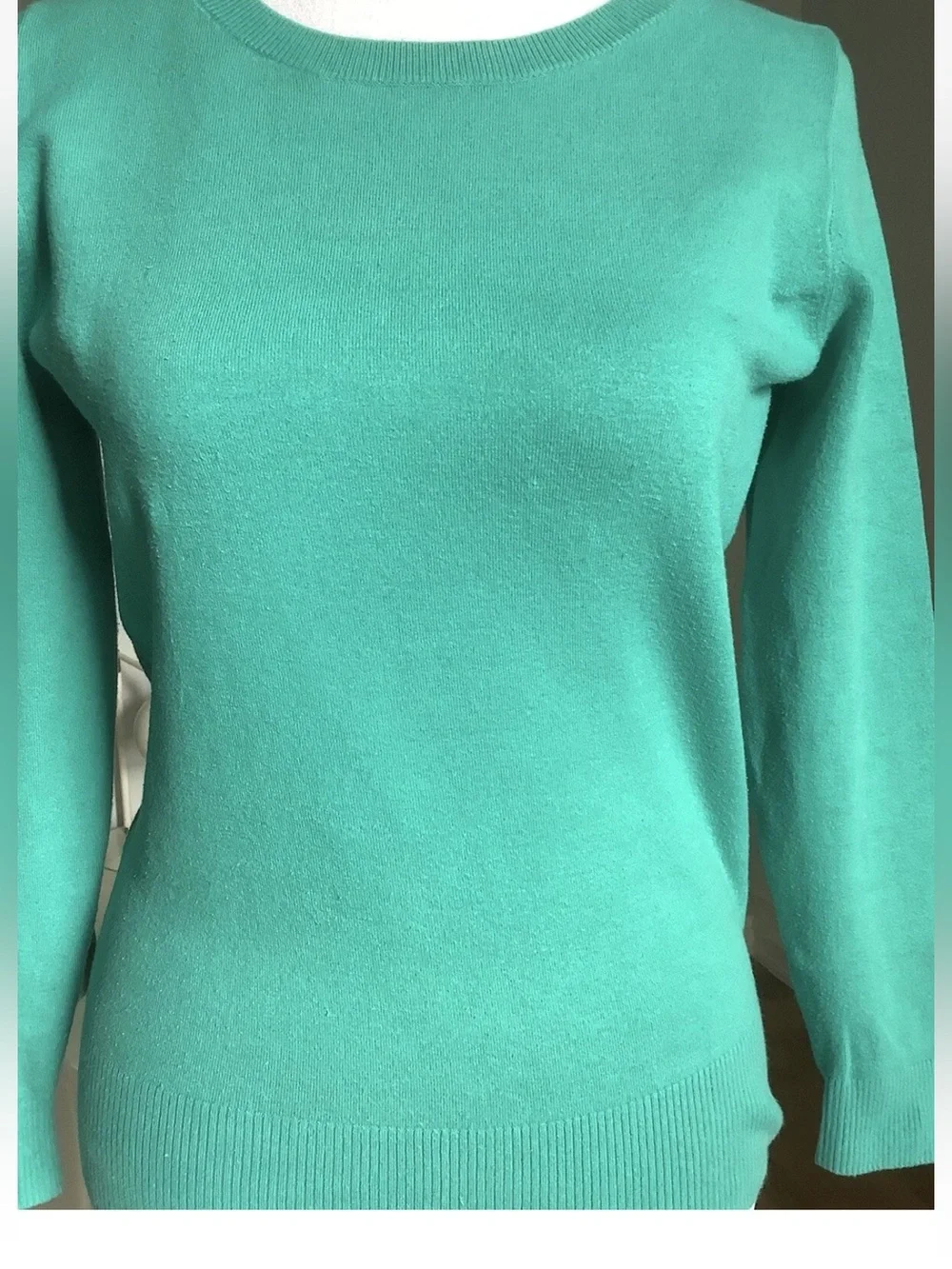 J. Crew Mint Green Cotton Blend Crewneck Sweater Size XL